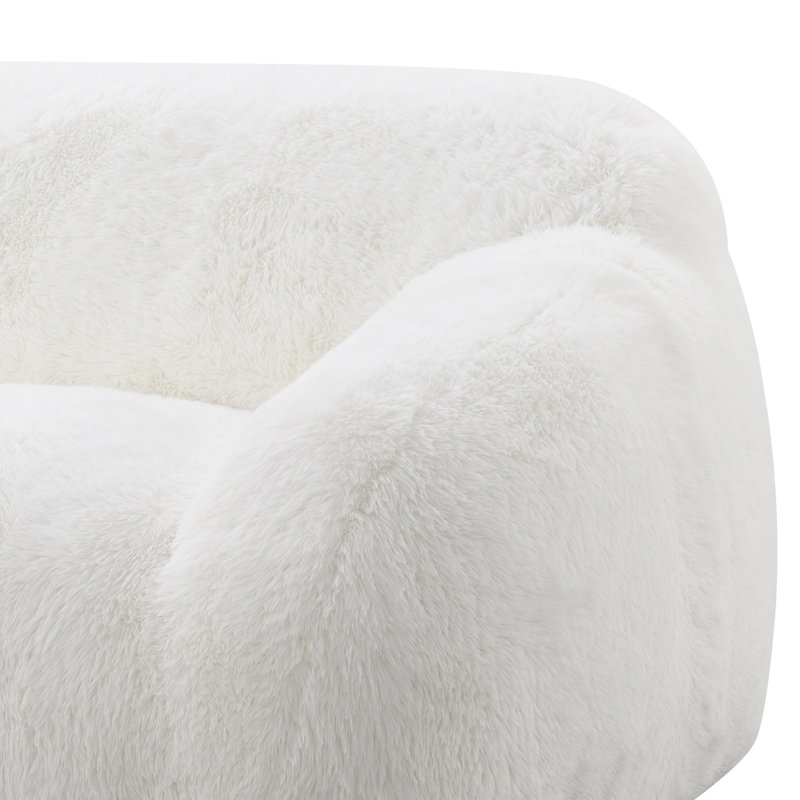 Canapé en fausse fourrure Roundhill Furniture, Blanc