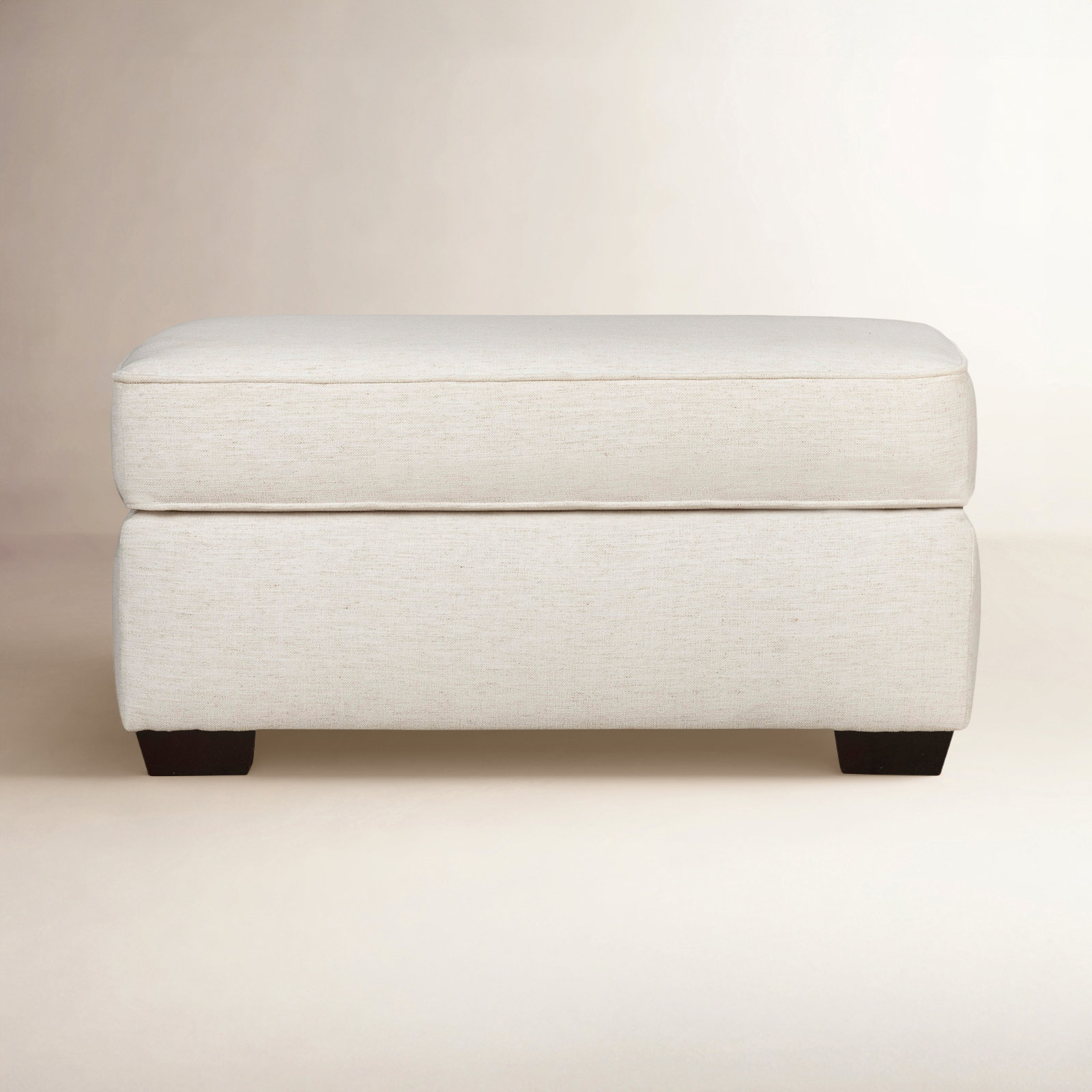 Taylor Upholstered Ottoman, Nomad Snow Crypton® Chenille