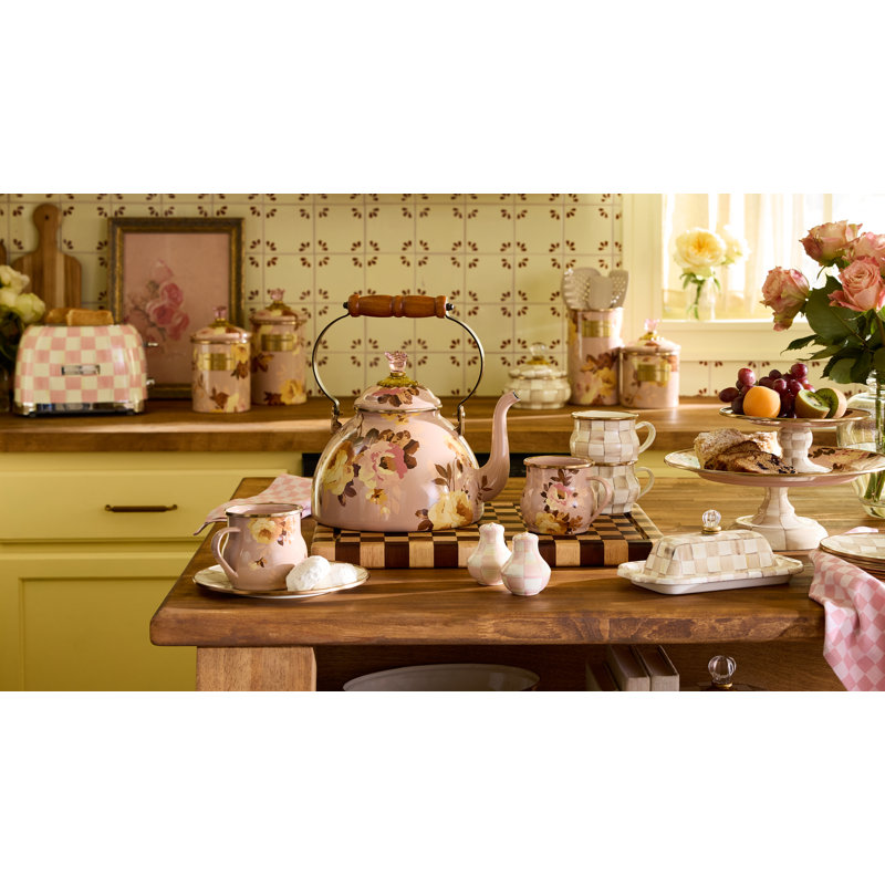 Wild Rose Small Pedestal Platter, Mauve