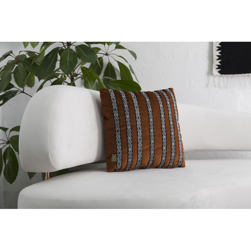 Fajas Handwoven Sash Decorative Pillows By Andean, Brown;White;Black