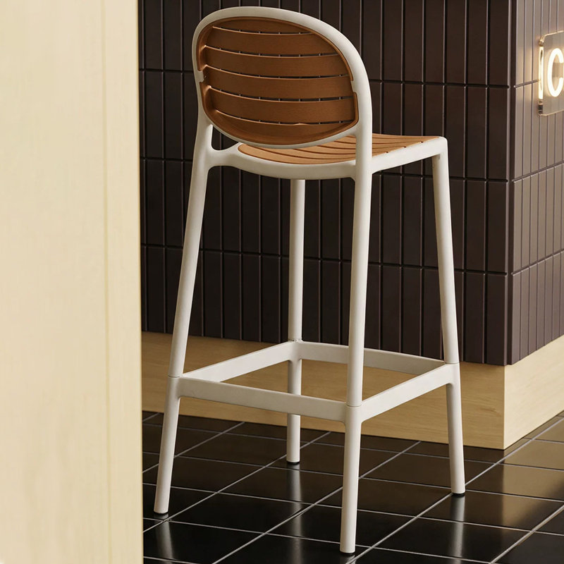 Chaise d'appoint à dossier en échelle blanche (ensemble de 2), White, 25.98"