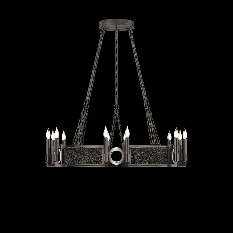 Mirage 12 - Light Chandelier, Black Knight/Nickel/Midnight Steel
