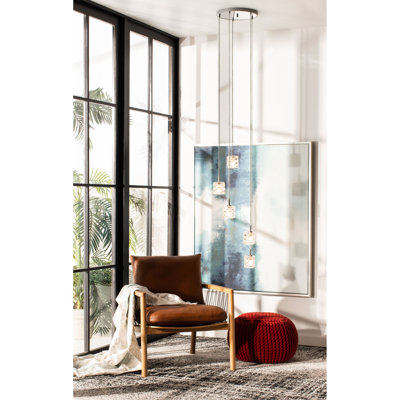 Luminaire suspendu cylindre grappe 5 lumières Brynn