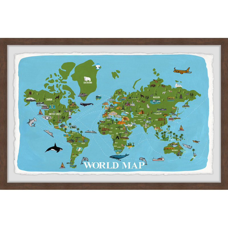 'Iconic Attractions' Framed Print, 24" H x 36" W x 1.5" D