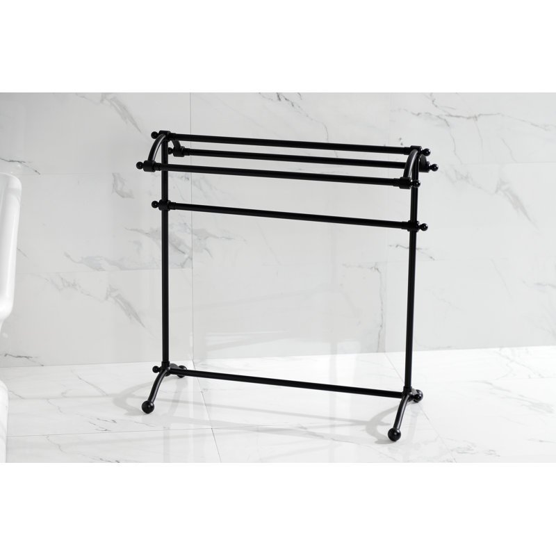 Kingston Brass Vintage Freestanding Towel Rack, Matte Black