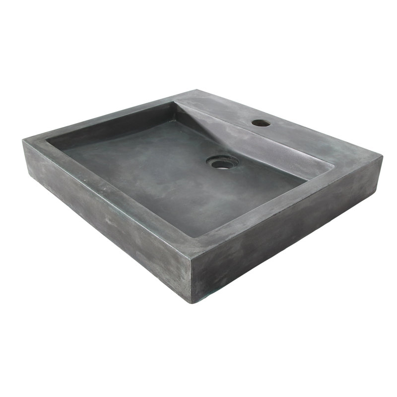 Barclay Ewan 17.87'' Copper Green Concrete Rectangular Bathroom Sink