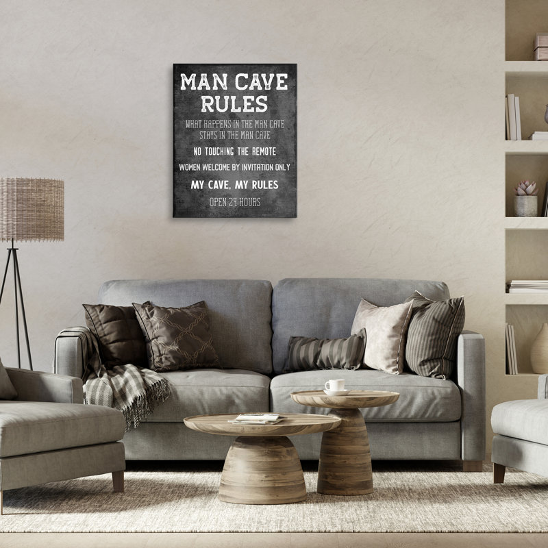 "My Man Cave Rules", art mural par CAD Designs, H 30 po x l 24 po