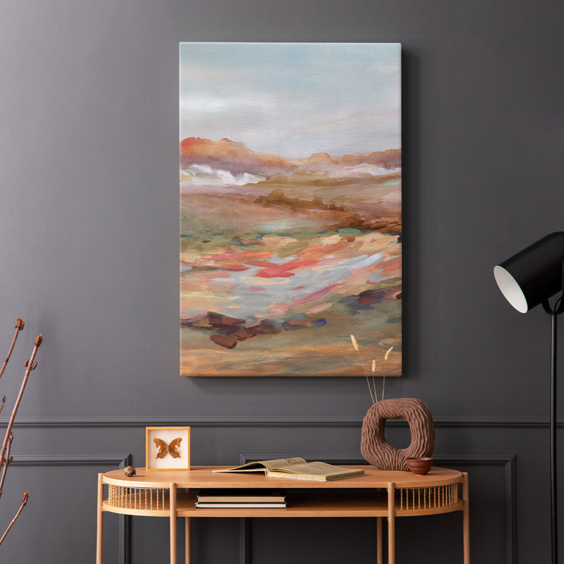 Paysage de désert peint - galerie Cavas, H 36 po x l 24 po