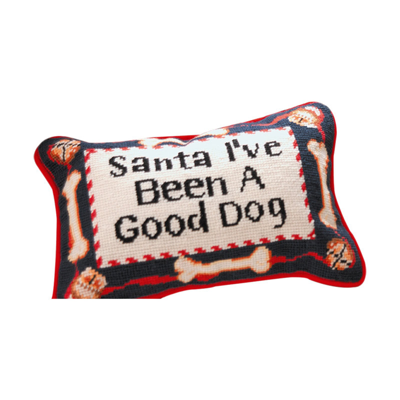 Coussin en laine Needlepoint Good Dog