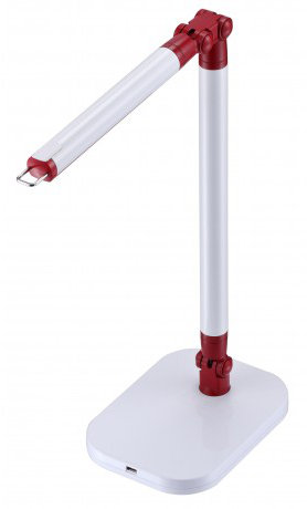 Wylie Metal USB Desk Lamp, White/Red