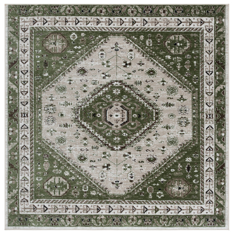 Tapis oriental lavable à la machine Bayside 118 Performance, Carré 6 pi 7 po
