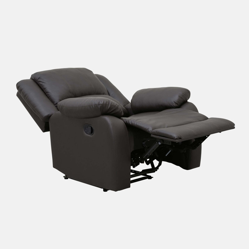 Izak 35" Transitional Glider Chenille Fabric Reclining Chair with Gentle Gliding Motion & Tab Pull Recline
