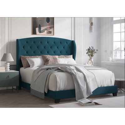 Upholstered Wingback Bed
