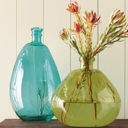Handmade Glass Table Vase, Brown/Amber