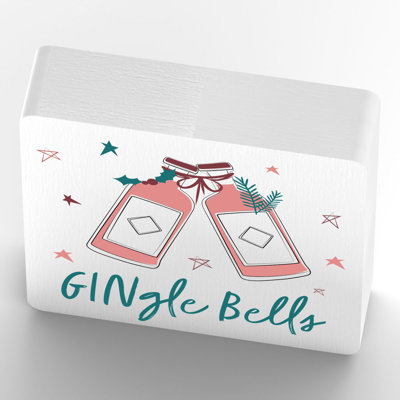 Alcohol Gingle Bells Square Ceramic Block
