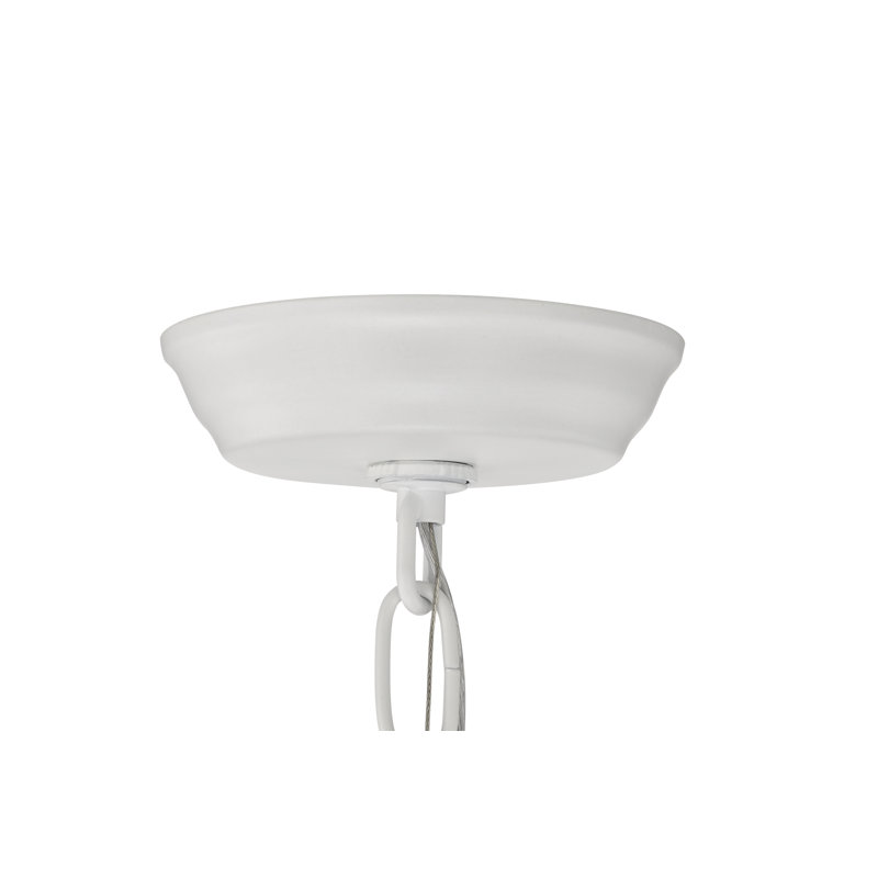 Aspen 4-Light Dimmable Lantern Geometric Chandelier, White, 57.5" H x 12" W x 12" D
