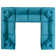Commix Down Filled Overstuffed 8 Piece Sectional Sofa Set in Teal