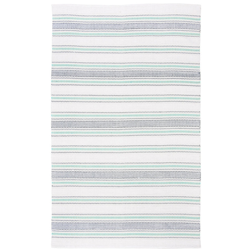 Breckenridge Hand Woven Cotton Striped Rug, Rectangle 3' x 5'