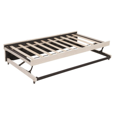 Upholstered L-Shaped Daybed With Pop Up Trundle