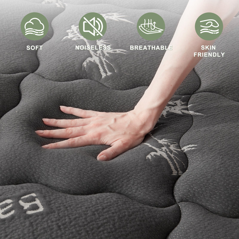 Surmatelas en rayonne de bambou BEDLORE®, surmatelas avec poche profonde de 6 à 18 po, surmatelas moelleux pour soulager les maux de dos