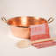 Mauviel M'PASSION Hammered Copper Jam Pan Set With Brass Handles, 17.3-Qt
