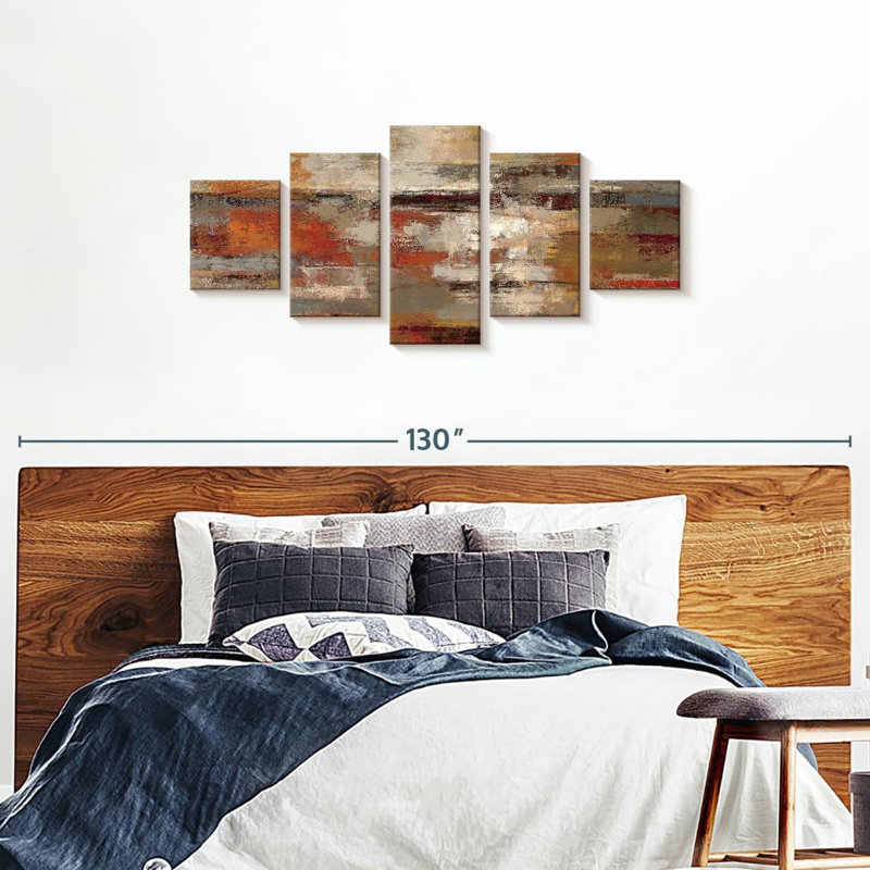 Painted Desert - Ensemble de 5 toiles tendues, H 74 po x l 34 po x P 1,25 po