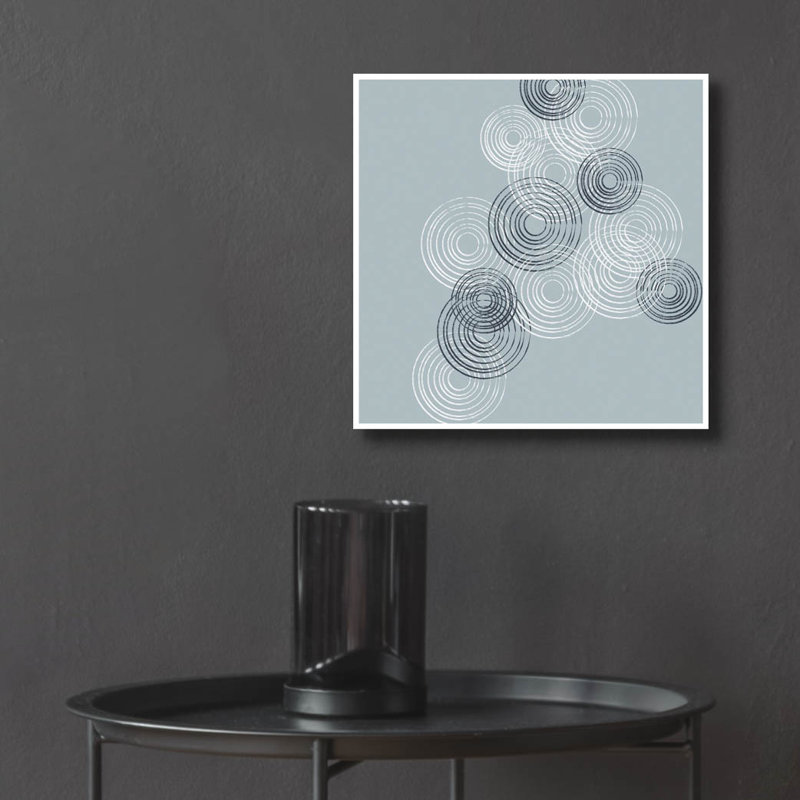 Epic Art «Blue and White Big Abstractred tissé Cir» «Blue and White Big Abstractred tissé cercles» par Sabrina Balbuena