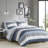 Stripe Comforter Set With Bed Sheets Blue/Grey King-125333464