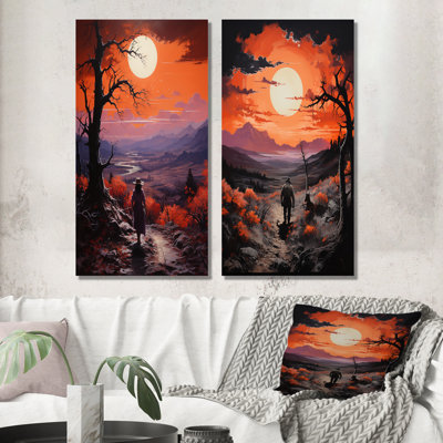 «Western Rugged Sunset», 2 pièces sur toile
