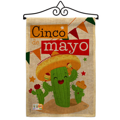 Drapeau de jardin 19 x 13 po Cactus Fiesta Cinco De Mayo