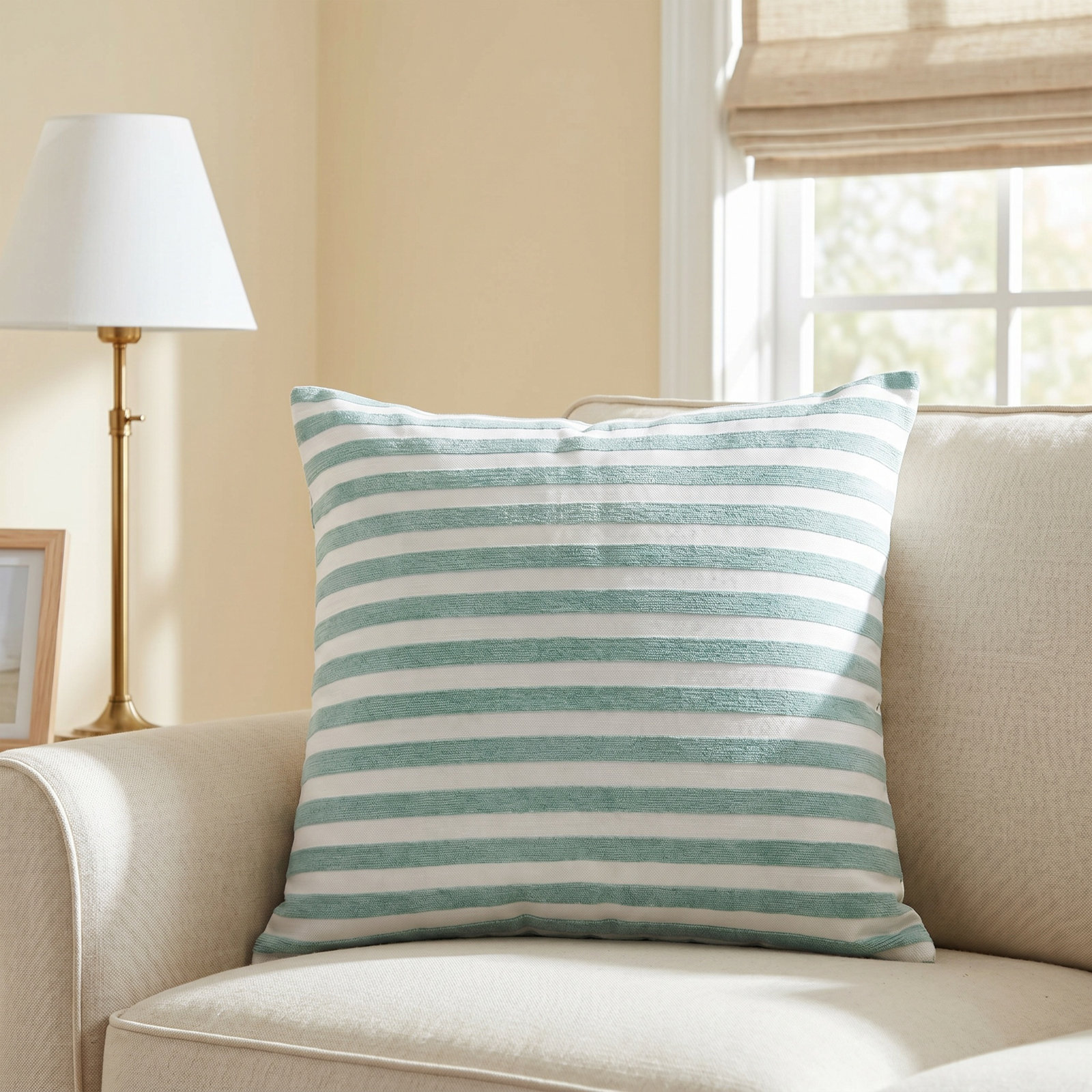 Throw Pillow, Square 20", Goldenrod/Cream