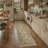 Sofia Wildlife Pattern Washable Faux Linen Area Rug With Non-Slip Backing-795581568