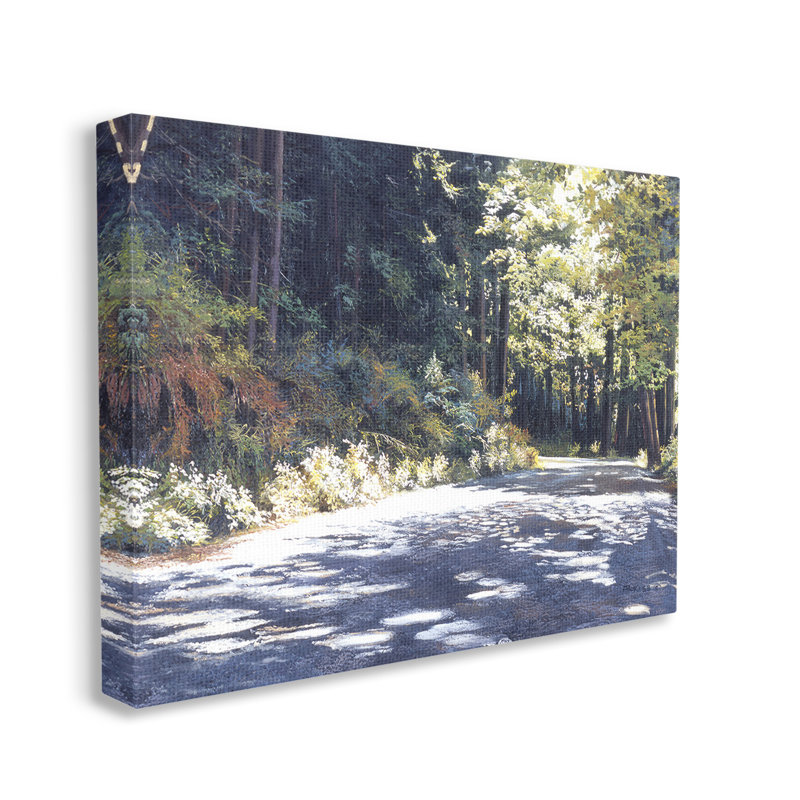 Conception d'art sur toile Sunlit Woodland Road par Andrew Kiss, H 30 po x l 40 po