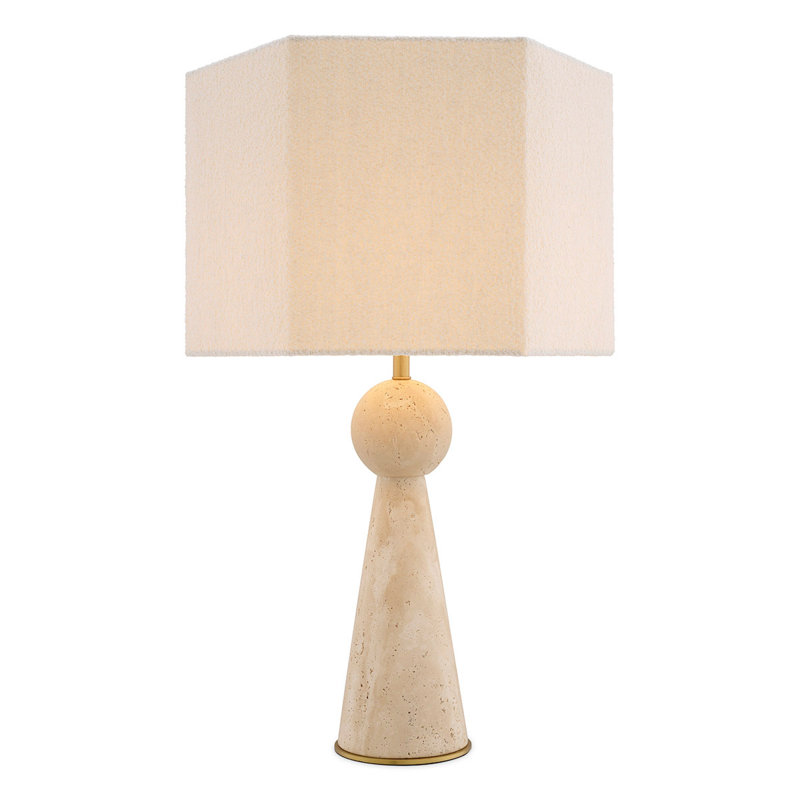 Table Lamp Novak Travertine Excl Shade