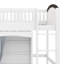 Lit mezzanine double avec armoire de rangement, garde-robe et DEL, lit mezzanine en bois massif avec échelle, garde-corps pour les adolescents-123140283