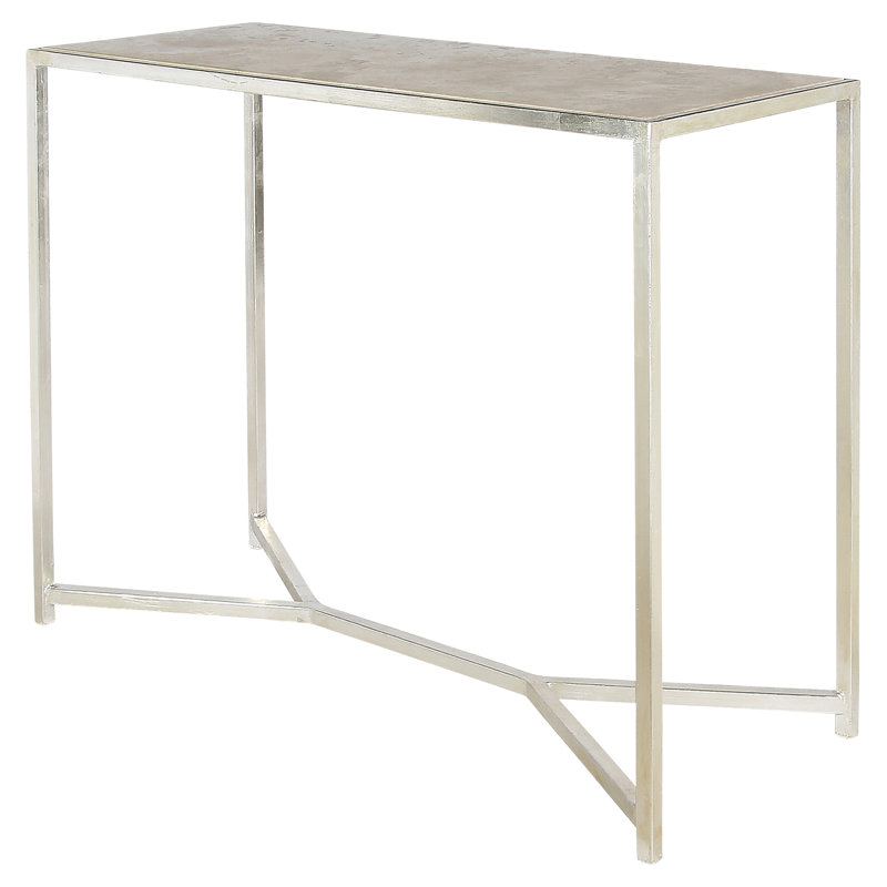 Web 48" Console Table, Lite Travertine, Oyster White