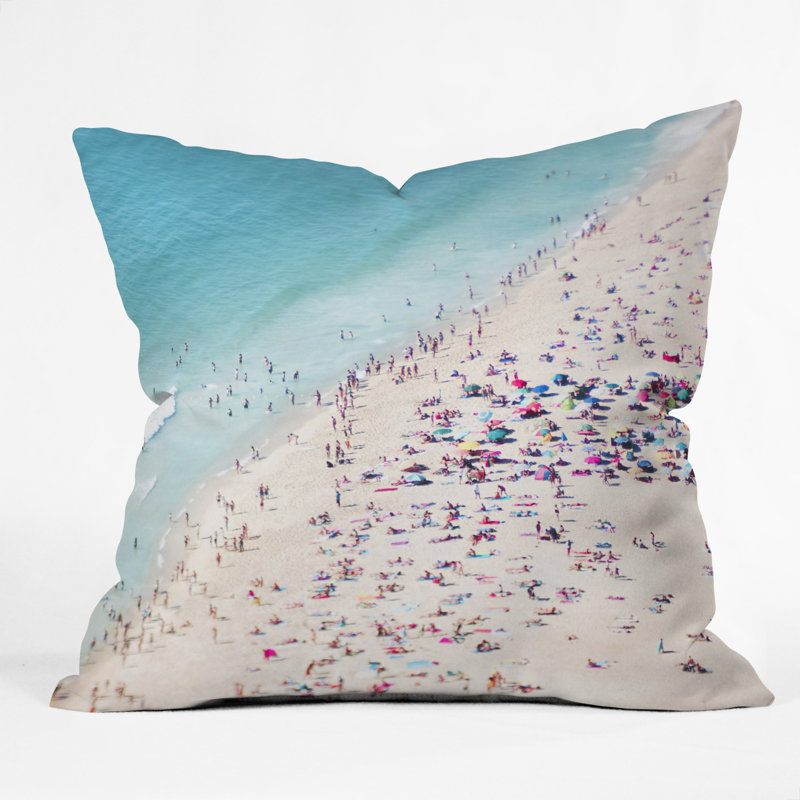 Coussin décoratif intérieur/extérieur ingrid beddoes beach summer fun, 16 po x 1 po