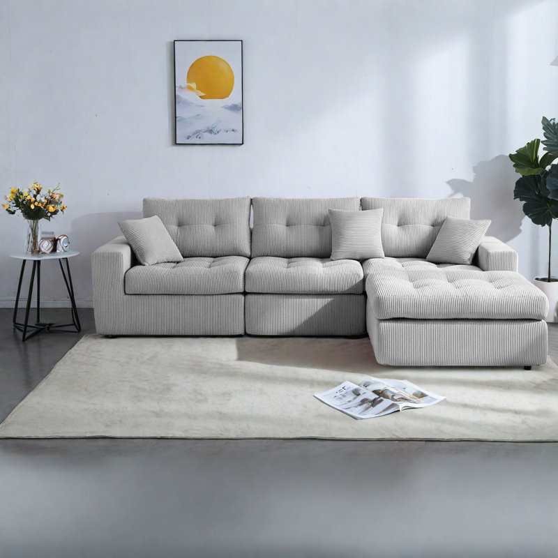 Chaise longue modulaire en L à compression pour la maison