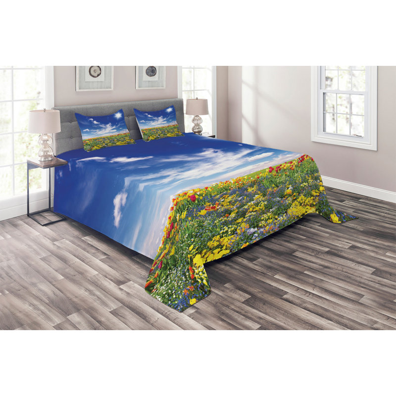 Rustic Polyester Coverlet, King Bedspread + 2 Shams