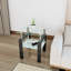 Table basse moderne en verre trempé, table de bout, table carrée-1455905714