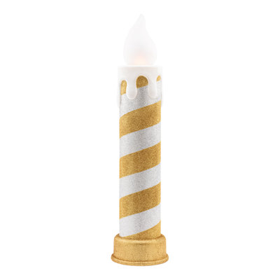 90th Anniversary Collection - 24" LED Blow Mold Candle, Gold & Silver