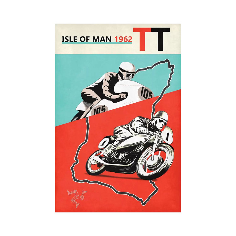 Isle Of Man TT 1962 by Mark Rogan - Wrapped Canvas Print, 20.32 cm H x 30.48 cm W