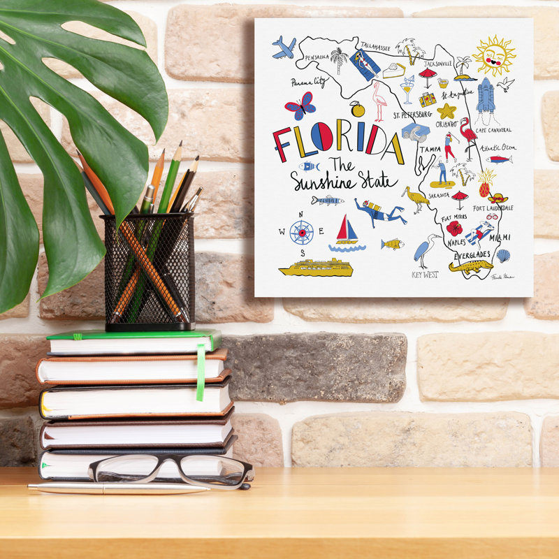 "Epic Graffiti" Florida "par Farida Zaman, art mural sur toile, 12 po x 12 po, H 12 po x l 12 po