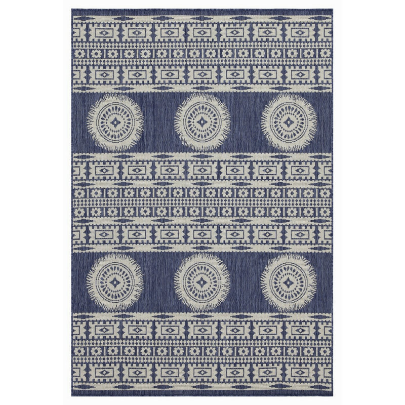 5 Ft. 3 In. X 7 Ft. 3 In. Indoor/Outdoor Area Rug, Blue, Rectangle 5'3" x 7'3"