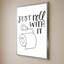 «Bathroom Puns V» par Becky Thorns - Impression sur toile-130879250-130879235