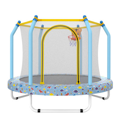Trampoline For Kids Indoor & Outdoor Small Toddler Trampoline With Basketball Hoop