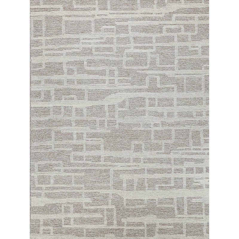 Park City Hand Tufted Geometric Area Rug in Beige/Ivory, Rectangle 10' x 14'