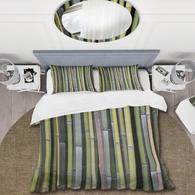 Tiges de bambou vertes - Ensemble de housse de couette Cabin & Lodge - Polyester microfibre