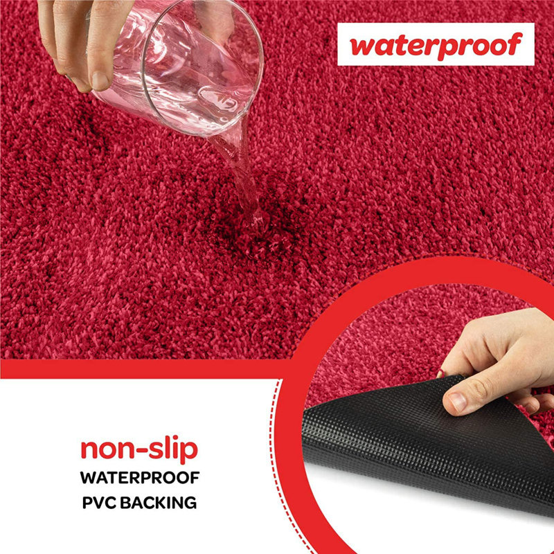 Red Polyester Non-Slip Outdoor Doormat 24" x 36"