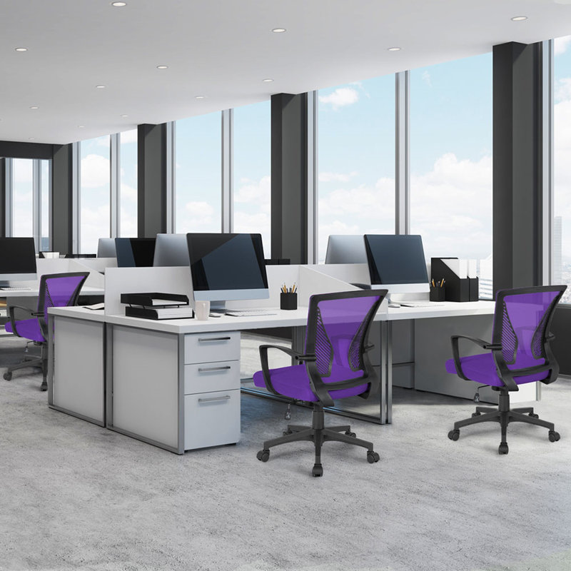 Mid-back Mesh Office Chair, Black, Black